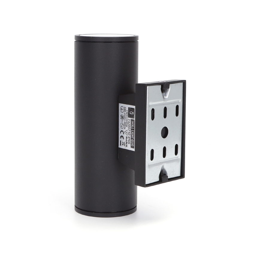 Aigostar - Вуличний настінний світильник 2xGU10/230V чорний IP65 круглий