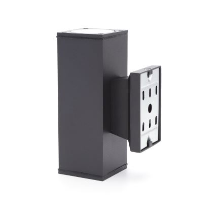 Aigostar - Вуличний настінний світильник 2xGU10/230V чорний IP65 квадратний