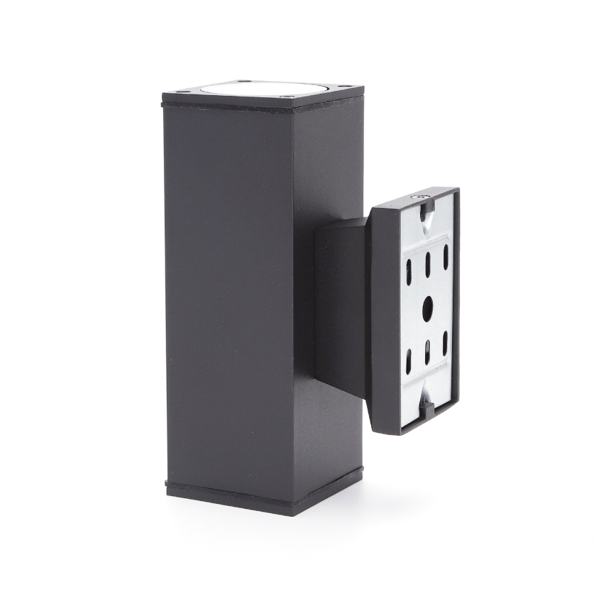 Aigostar - Вуличний настінний світильник 2xGU10/230V чорний IP65 квадратний