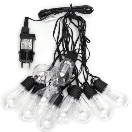 Aigostar - Вулична декоративна LED гірлянда 10xLED/8м IP44 холодний білий