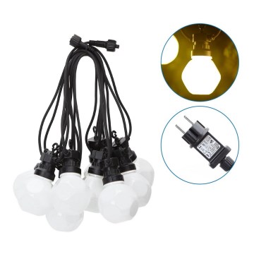 Aigostar - Вулична декоративна LED гірлянда 10xLED/8м IP44 теплий білий