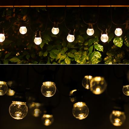 Aigostar - Вулична декоративна LED гірлянда 10xLED/8м IP44 теплий білий