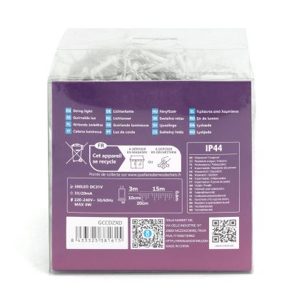 Aigostar - Вулична декоративна LED гірлянда 75xLED/6W/230V 15x0,6м IP44 холодний білий