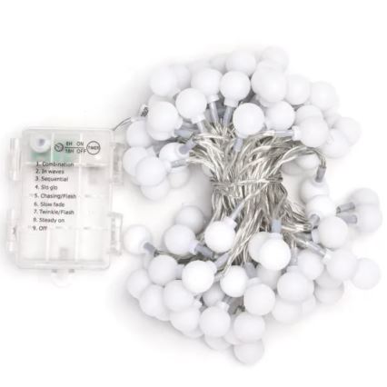 Aigostar - Світлодіодна вулична різдвяна гірлянда 100xLED/3xAA/8 функцій 10,3 м IP44 холодний білий