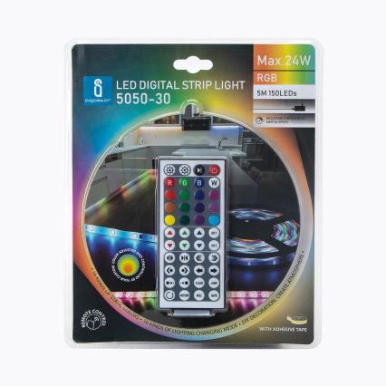 Aigostar - Вулична світлодіодна RGB стрічка з регулюванням яскравості 5м LED/24W/12/230V IP65 + ДК