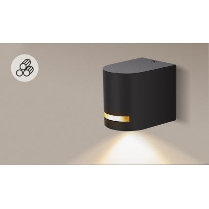 Aigostar - Вуличний настінний світильник 1xGU10/35W/230V чорний IP54