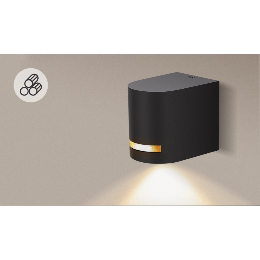 Aigostar - Вуличний настінний світильник 1xGU10/35W/230V чорний IP54