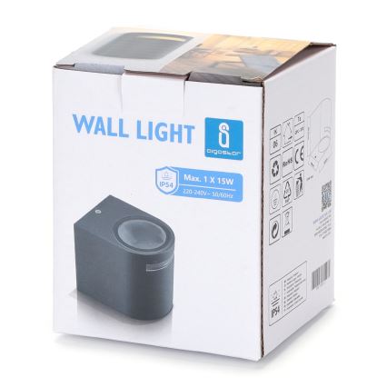 Aigostar - Вуличний настінний світильник 1xGU10/35W/230V чорний IP54