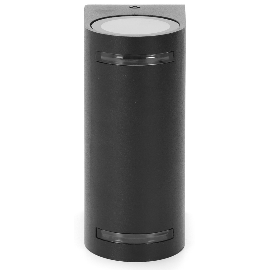 Aigostar - Вуличний настінний світильник 2xGU10/35W/230V чорний IP54