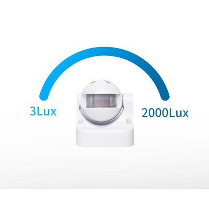 Aigostar - Зовнішній інфрачервоний датчик руху 230V IP44 білий