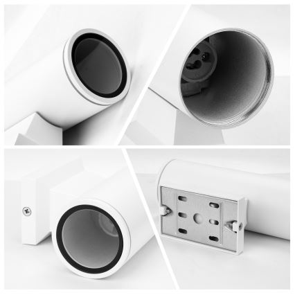 Aigostar - Зовнішній настінний світильник 2xGU10/230V IP65 білий круглий