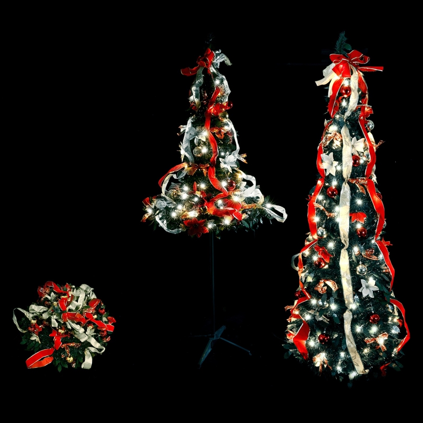 Aigostar - LED зовнішня різдвяна ялинка 100xLED 1,5m IP44 червона, холодно-біла