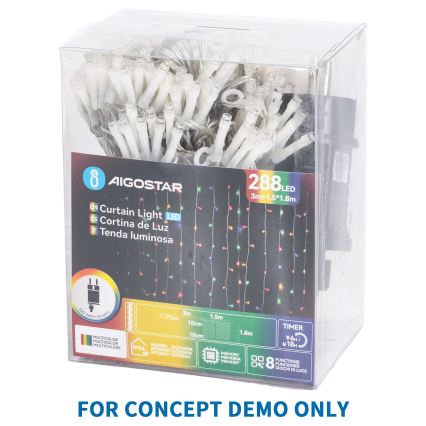 Aigostar - Зовнішня різдвяна гірлянда LED, 1500 LED, 8 режимів, 78 м, IP44, тепле біле світло