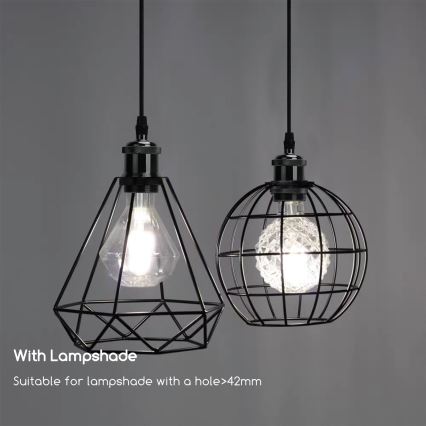 Aigostar - Кабель для зарядки 1xE27/60W/230V антрацитовий