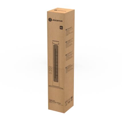 Aigostar - Колонний вентилятор 45 Вт/230 В чорний + дистанційне керування