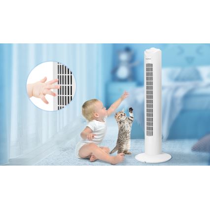 Aigostar - Колонний вентилятор 45W/230V білий