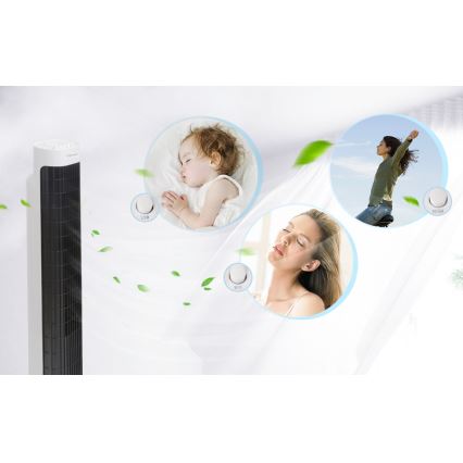 Aigostar - Колонний вентилятор 45W/230V чорний/білий