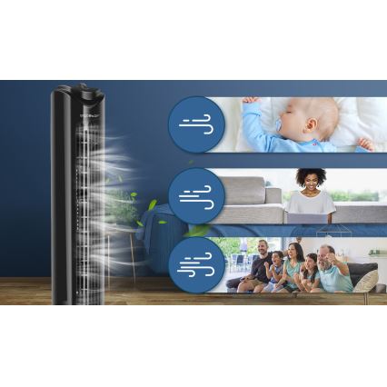 Aigostar - Колонний вентилятор 45W/230V чорний