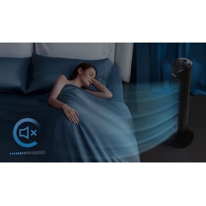 Aigostar - Колонний вентилятор 45W/230V чорний