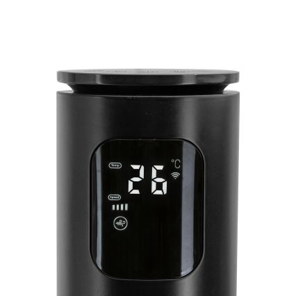 Aigostar - Колонний вентилятор 50W/230V чорний Wi-Fi + пульт дистанційного керування