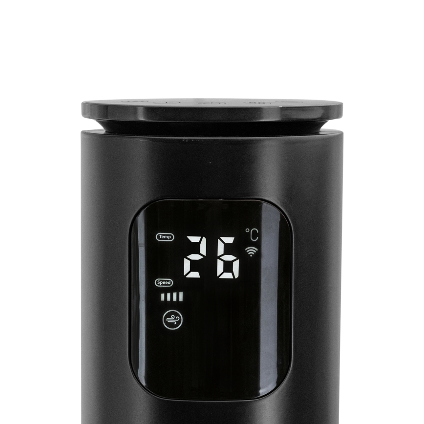 Aigostar - Колонний вентилятор 50W/230V чорний Wi-Fi + пульт дистанційного керування