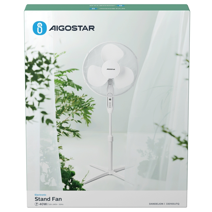Aigostar - Колонный вентилятор 40W/230V 120 см белый