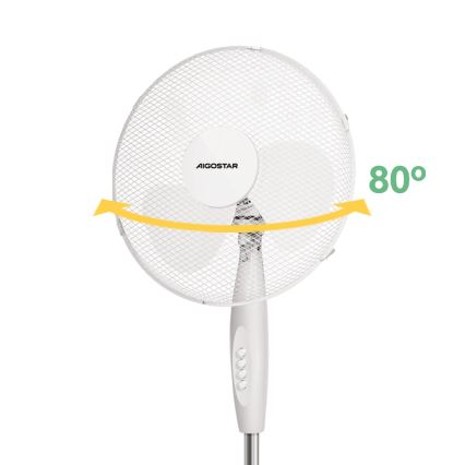 Aigostar - Колонный вентилятор 45W/230V 125 см белый