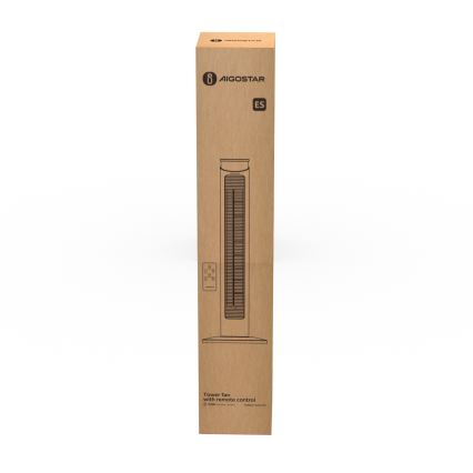 Aigostar - Колонный вентилятор 45W/230V черный + дистанционное управление