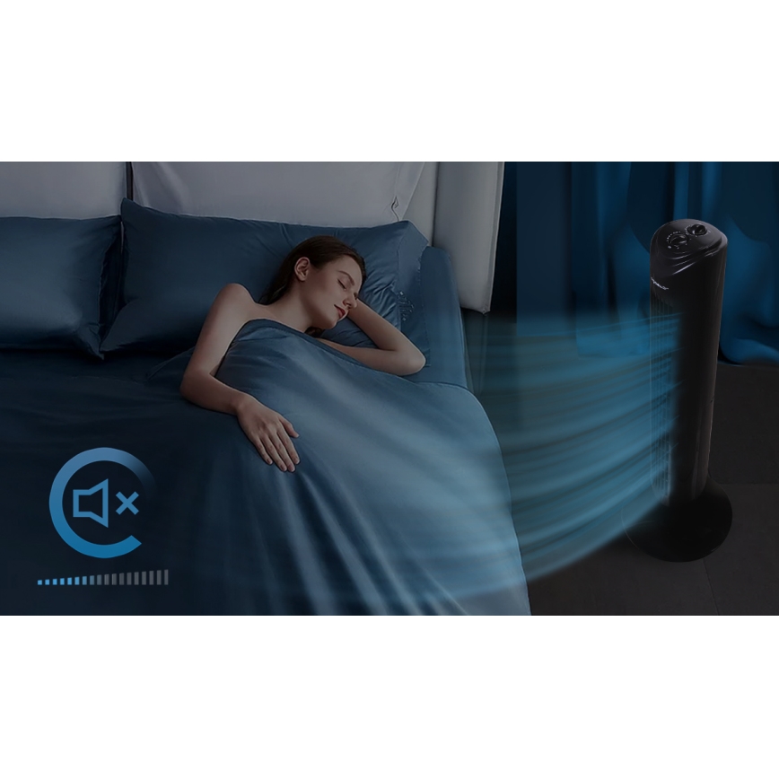 Aigostar - Колонный вентилятор 45W/230V черный