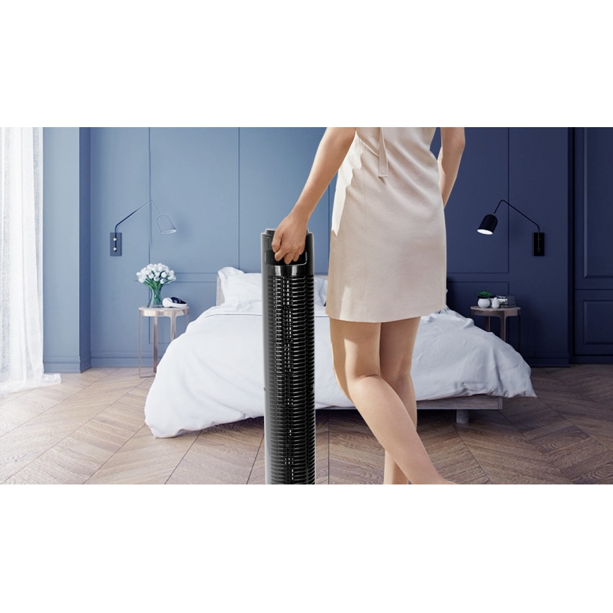 Aigostar - Колонный вентилятор 45W/230V черный