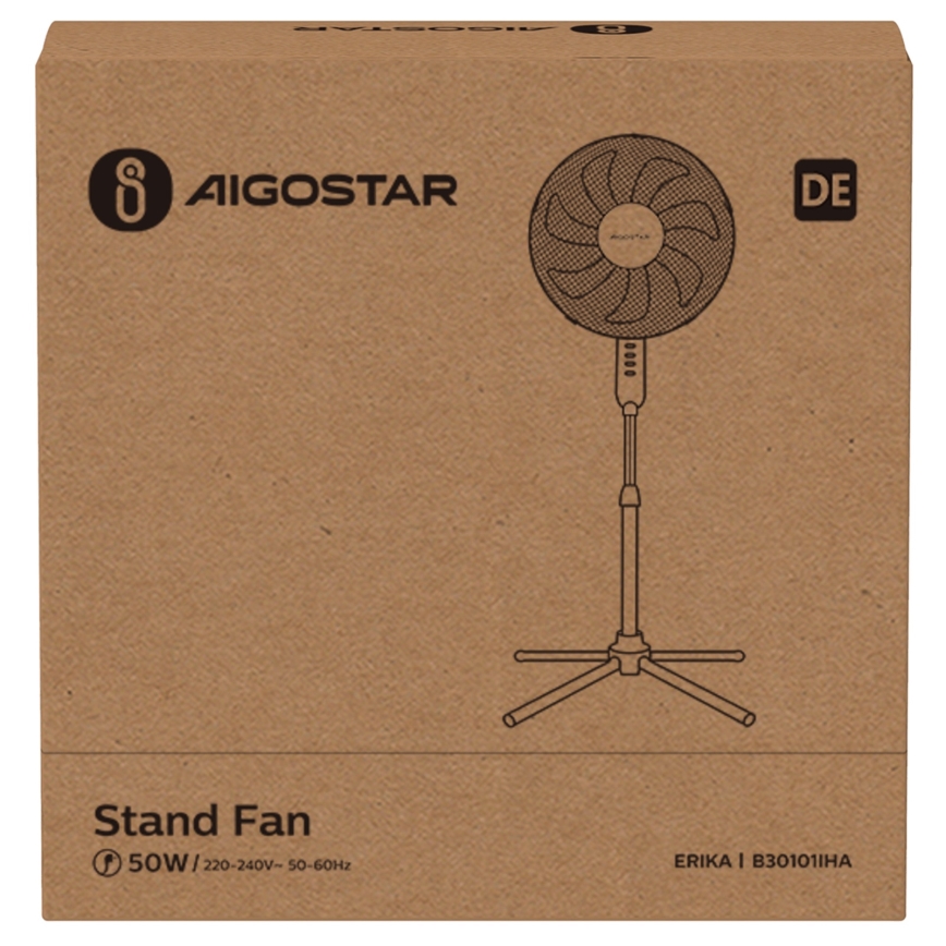 Aigostar - Колонный вентилятор 50W/230V 120 см белый