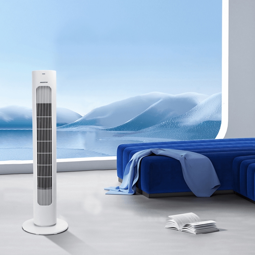 Aigostar - Колонный вентилятор 50W/230V белый + дистанционное управление