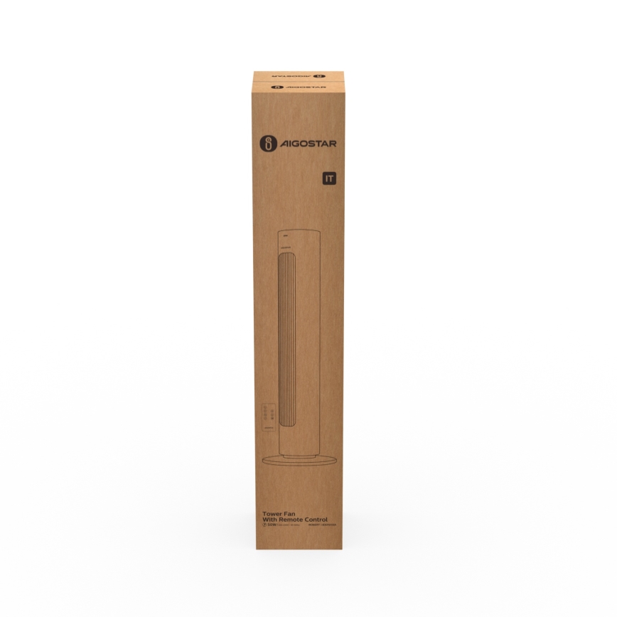 Aigostar - Колонный вентилятор 50W/230V белый + дистанционное управление