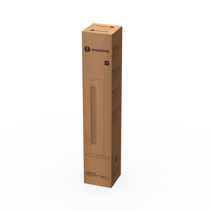 Aigostar - Колонный вентилятор 50W/230V белый + дистанционное управление