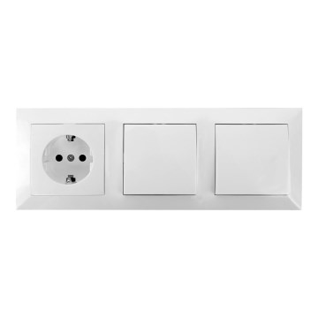Aigostar - Комплект із 2 настінних вимикачів з розеткою 1x16A/250V SCHUKO