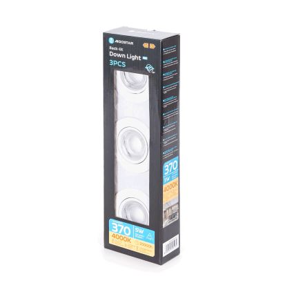 Aigostar - комплект з 3x LED вбудованих світильників LED/5W/230V 4000K діаметр 8,5 см білий