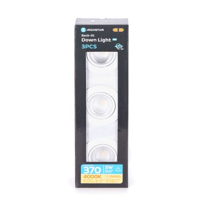 Aigostar - комплект з 3x LED вбудованих світильників LED/5W/230V 4000K діаметр 8,5 см білий