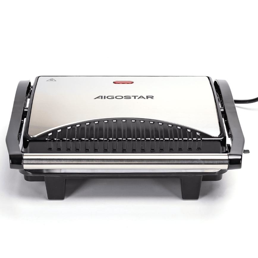 Aigostar - Контактный гриль 1000W/230V черный/матовый хром