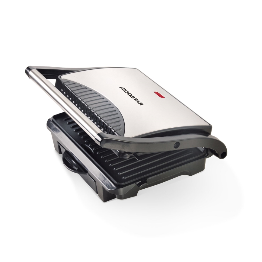 Aigostar - Контактный гриль 1000W/230V черный/матовый хром