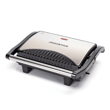 Aigostar - Контактный гриль 1000W/230V черный/матовый хром