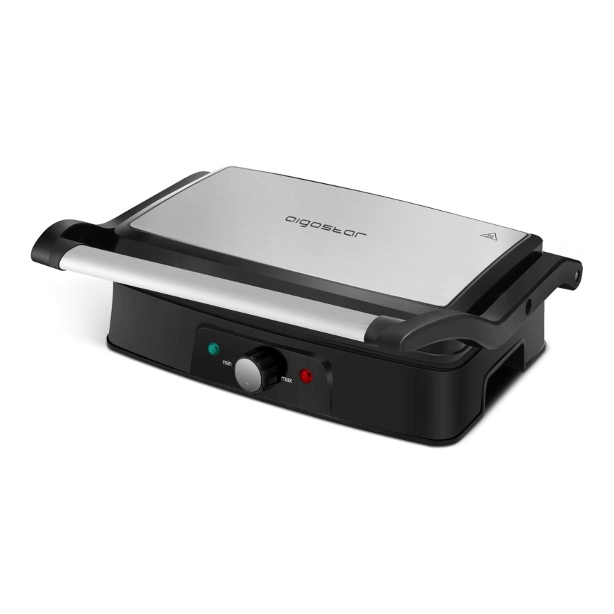 Aigostar - Контактный гриль 1500W/230V матовый хром/черный