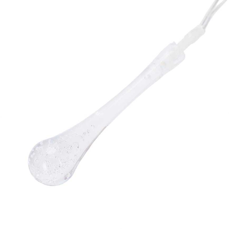 Aigostar - LED уличная новогодняя гирлянда, 25 светодиодов / 8 режимов, питание 3x AA, 2,5 м, IP44, тёплый белый, в форме капель