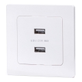Aigostar — USB-розетка для живлення з рамкою, 2× USB-A, біла