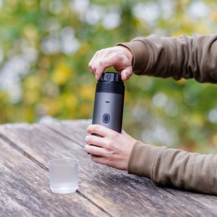 Aligator ACM002 - портативна кавоварка PortaCaffé 3-в-1, 72W/7500 mAh, сіра