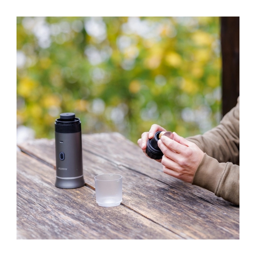 Aligator ACM002 - Портативная дорожная кофеварка PortaCaffé 3 в 1 72 Вт/7500 мА·ч серая