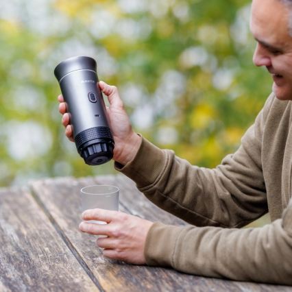 Aligator ACM002 - Портативная дорожная кофеварка PortaCaffé 3 в 1 72 Вт/7500 мА·ч серая