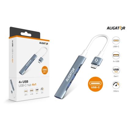 Aligator AHUB002 - USB-C хаб 4 в 1