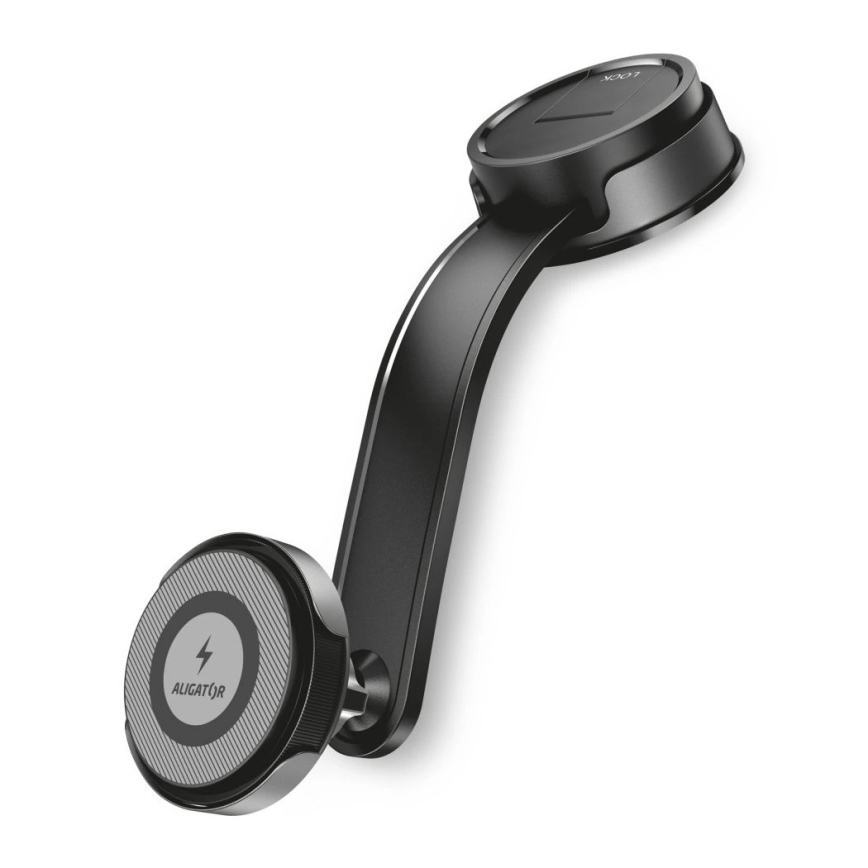 Aligator AMS07BK - Автомобільний тримач для телефону з гнучким кронштейном MagSafe, чорний
