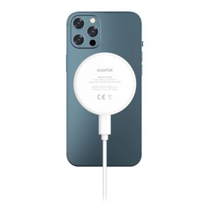 Aligator AMS08WT - Беспроводное зарядное устройство MagSafe 3 в 1, 15 Вт, белое