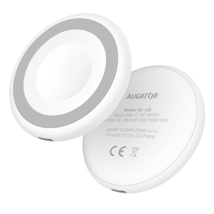 Aligator AMS08WT - Беспроводное зарядное устройство MagSafe 3 в 1, 15 Вт, белое